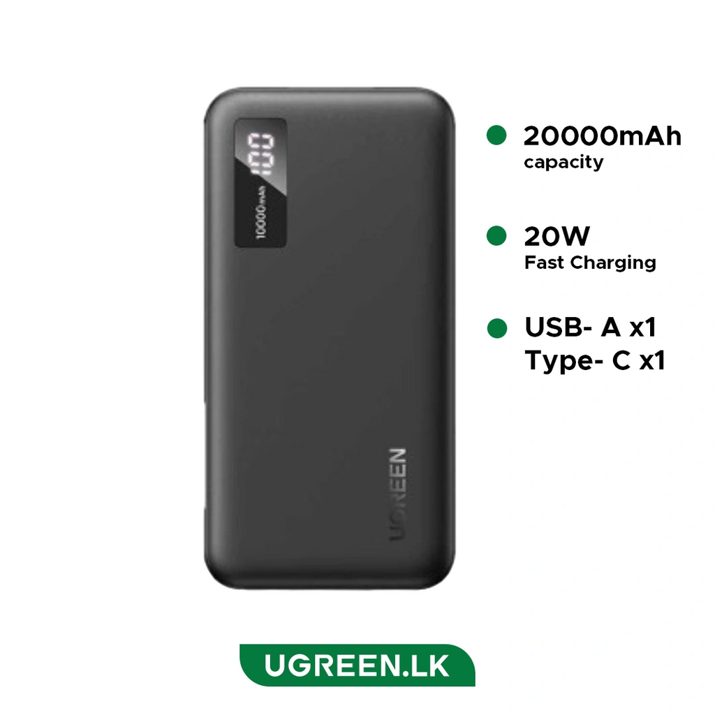 UGREEN 20000mAh 20W Two-way Fast Charging Power Bank – PB312 – 25683 – 1 Year Warranty