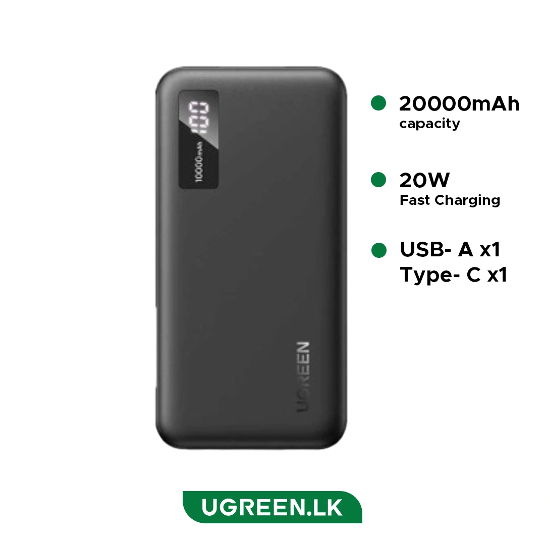 UGREEN 20000mAh 20W Two-way Fast Charging Power Bank – PB312 – 25683 – 1 Year Warranty