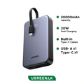 UGREEN 20000mAh 20W Power Bank with Integrated Type-C Cable – PB505 – 45762 – 1 Year Warranty