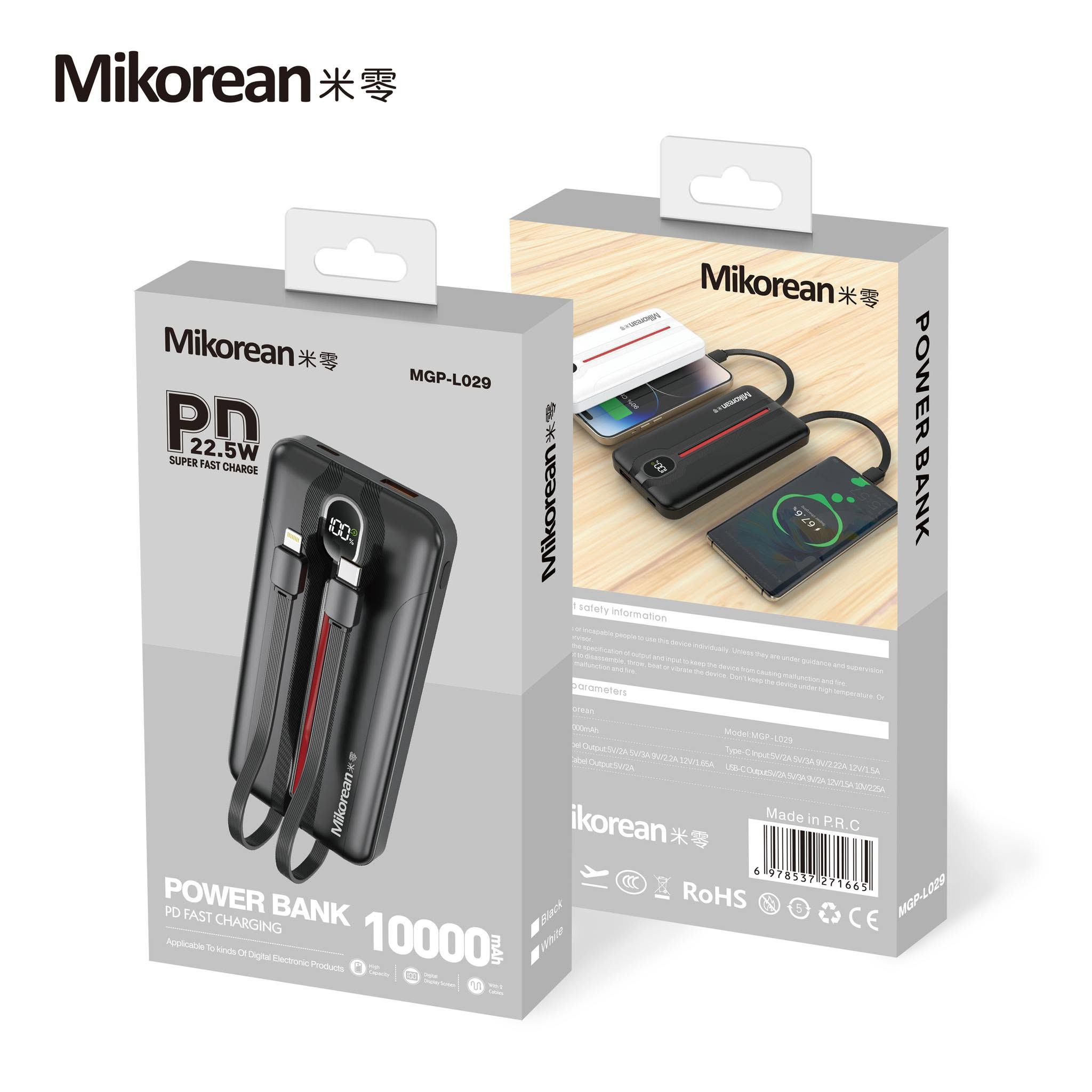 Mikorean MGP-L029 10000mAh 22.5W PD Fast Charging Power Bank