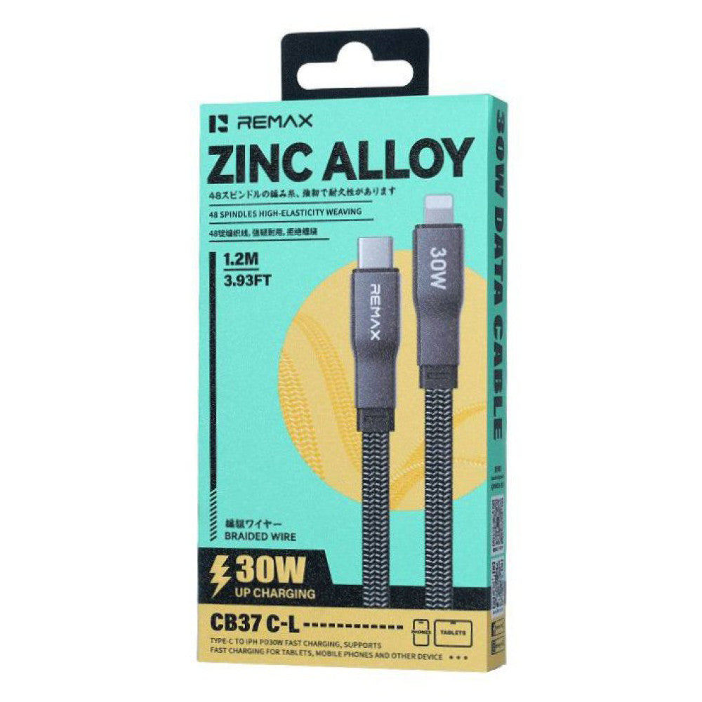Remax CB37 C-L Zinc Alloy 30W Type-C to iPhone PD Fast Charging Braided Cable (1.2m)