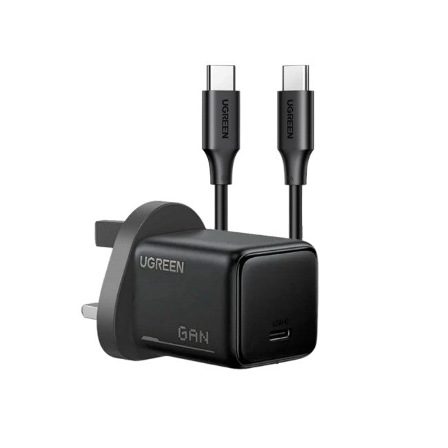 UGREEN 25W N Series GaN Fast Charger With – 60W 1m Type-C Cable – X517- 75956 – 1 Year Warranty