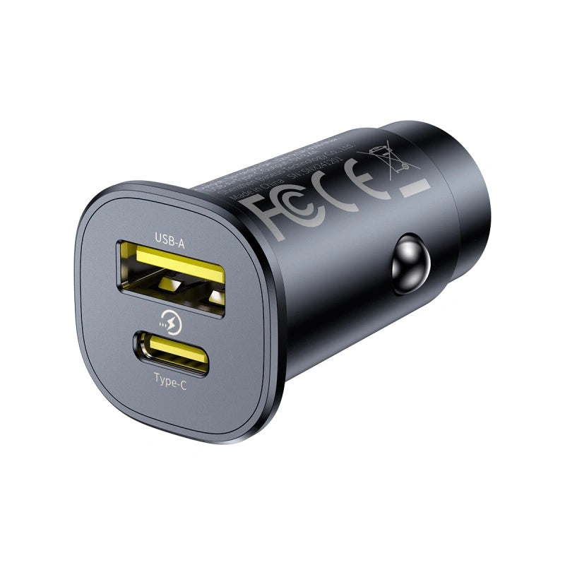 Baseus 30W GoTrip Car Charger Type – C+USB – Cosmic Black – 1 Year Warranty