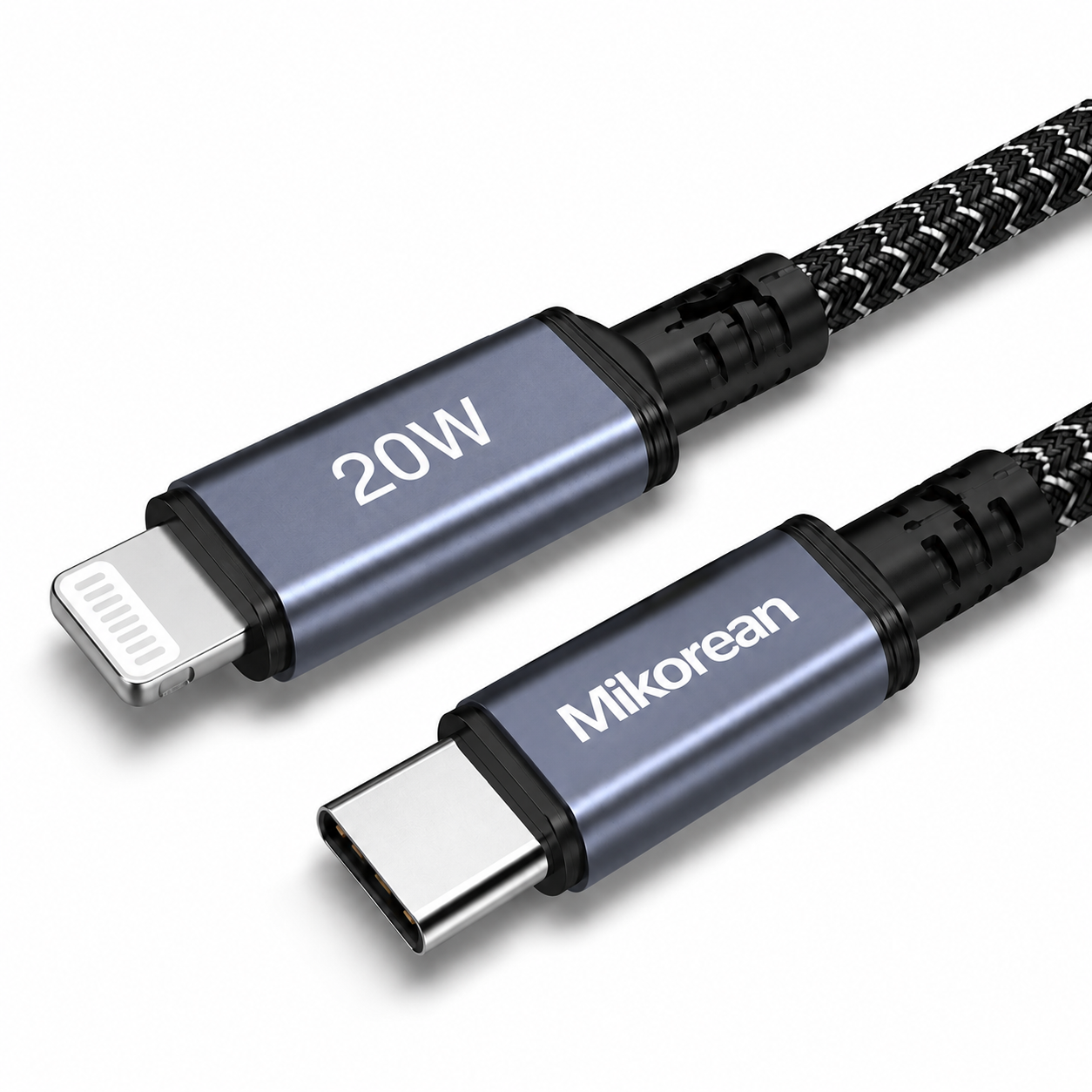 Mikorean 27W USB-C to Lightning Braided Fast Charging Cable