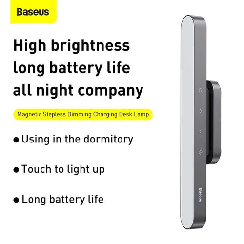 Baseus Magnetic Stepless Dimming Charging Desk Lamp Gray – DGXC-C0G- 1 Year Warranty – 1 Year Warranty
