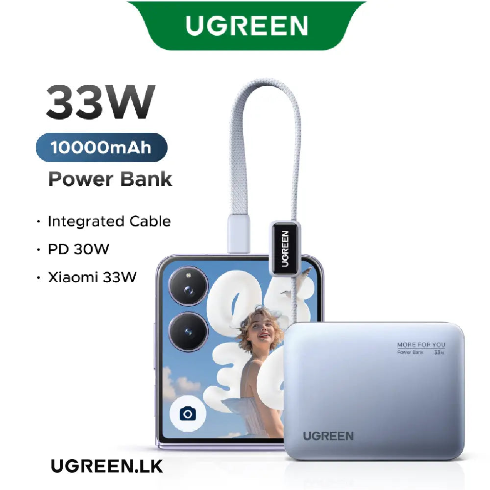 UGREEN 10000mAh 33W Fast Charging Power Bank With Type C Cable – PB584 – 75173B – 1 Year Warranty
