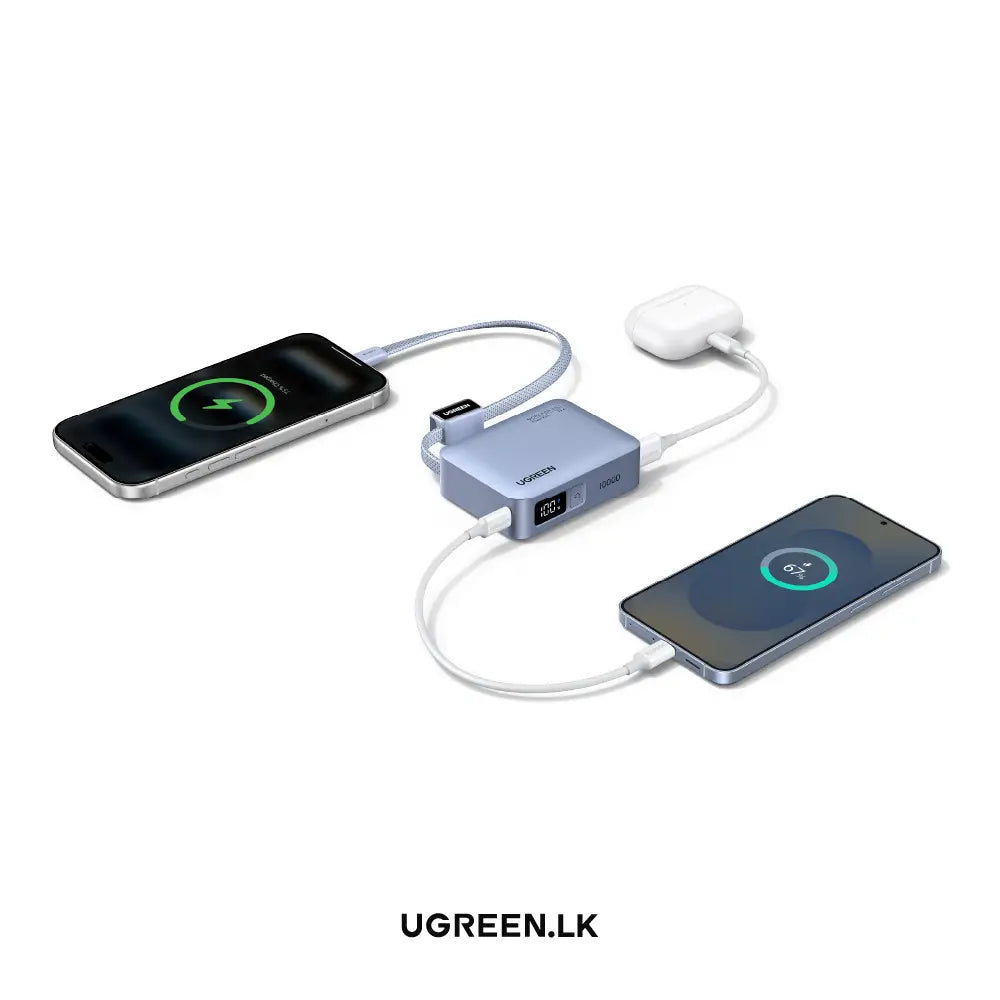 UGREEN 10000mAh 33W Fast Charging Power Bank With Type C Cable – PB584 – 75173B – 1 Year Warranty