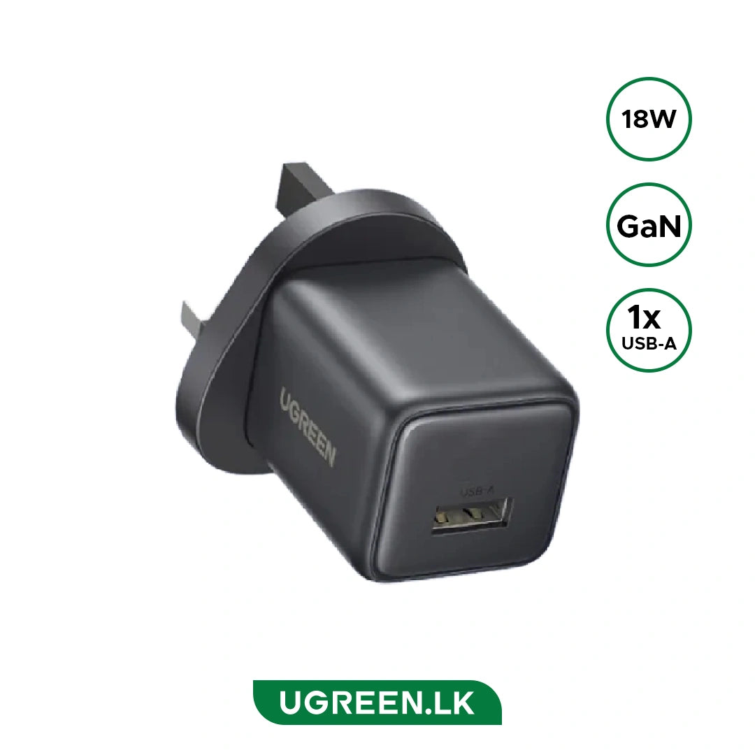 UGREEN 18W GaN USB Fast Charger UK – X518 – 75952 – 1 Year Warranty