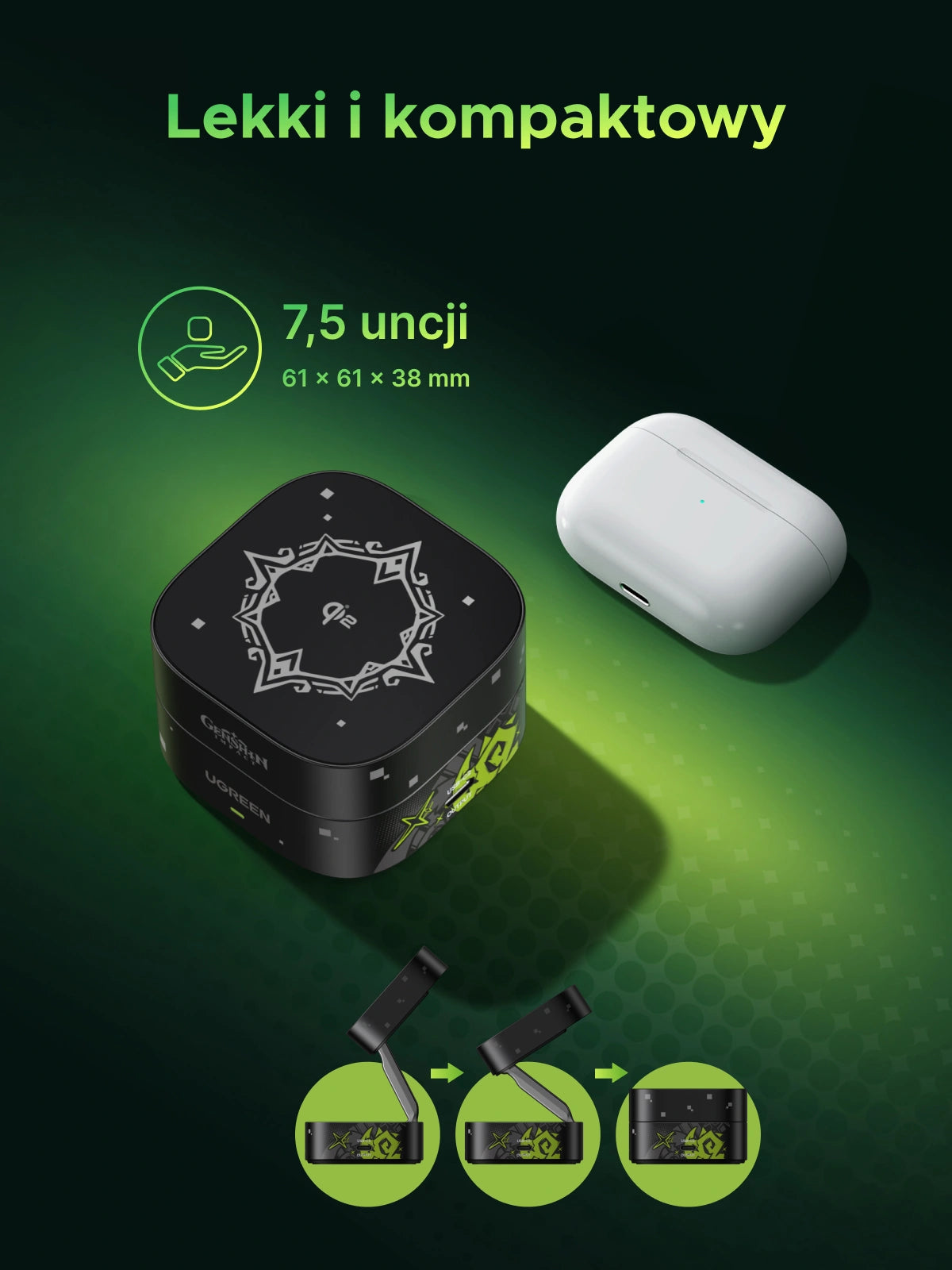 UGREEN 15W Qi2 2-in-1 Magnetic Wireless Charger – Genshin Impact Edition – W702 – 35316GI – 1 Year Warranty