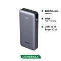 UGREEN 20000mAh 30W Fast Charging Power Bank – PB532 – 55989B – 1 Year Warranty
