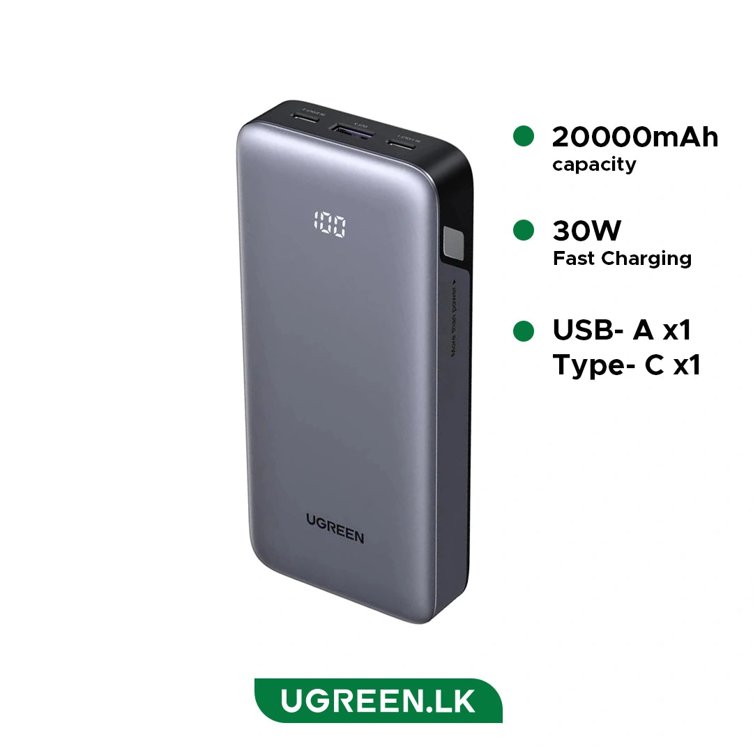UGREEN 20000mAh 30W Fast Charging Power Bank – PB532 – 55989B – 1 Year Warranty