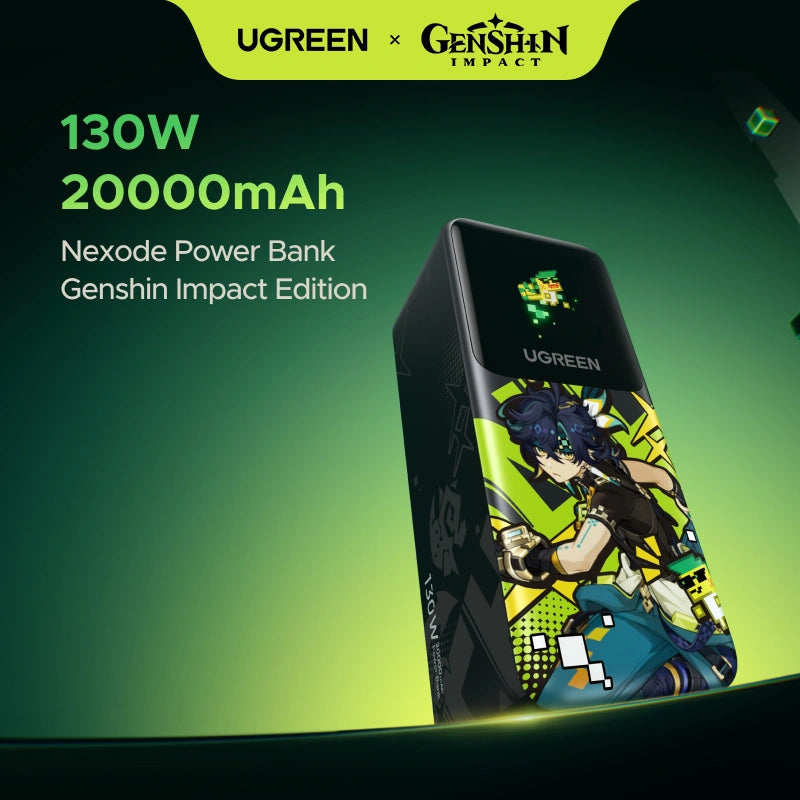 UGREEN 20000mAh 130W Genshin Impact Edition Smart Display Fast Charging Power Bank – PB721 – 35524GI – 1 Year Warranty