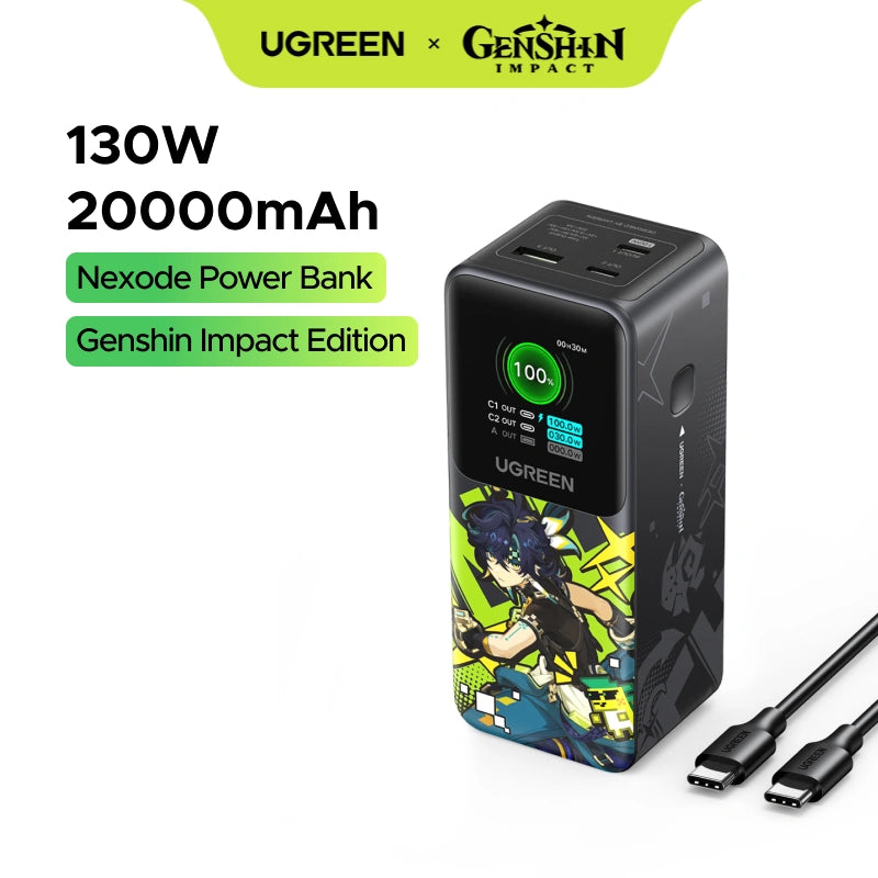 UGREEN 20000mAh 130W Genshin Impact Edition Smart Display Fast Charging Power Bank – PB721 – 35524GI – 1 Year Warranty