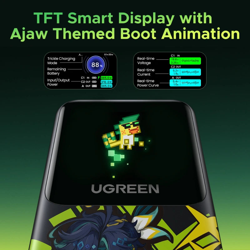UGREEN 20000mAh 130W Genshin Impact Edition Smart Display Fast Charging Power Bank – PB721 – 35524GI – 1 Year Warranty
