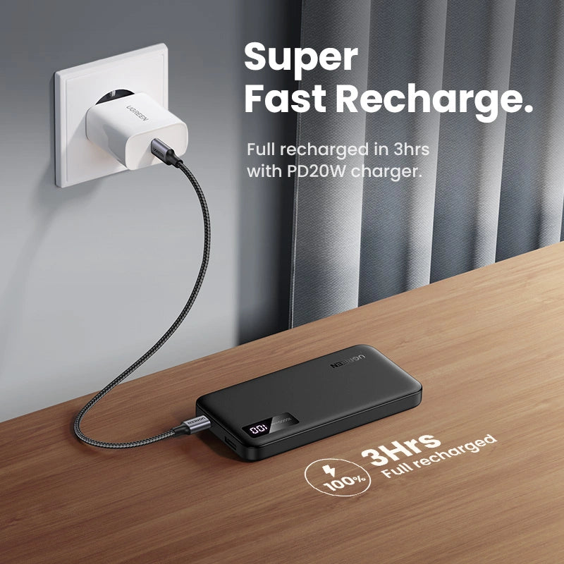 UGREEN 10000mAh 20W Two-way Fast Charging Power Bank – PB311 – 25742 – 1 Year Warranty