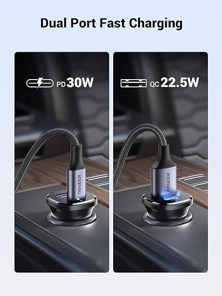 UGREEN 30W Type-C + USB Dual Port Car Charger – EC305 – 25845 – 1 Year Warranty