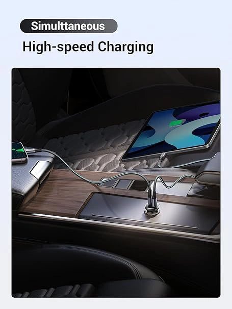 UGREEN 30W Type-C + USB Dual Port Car Charger – EC305 – 25845 – 1 Year Warranty