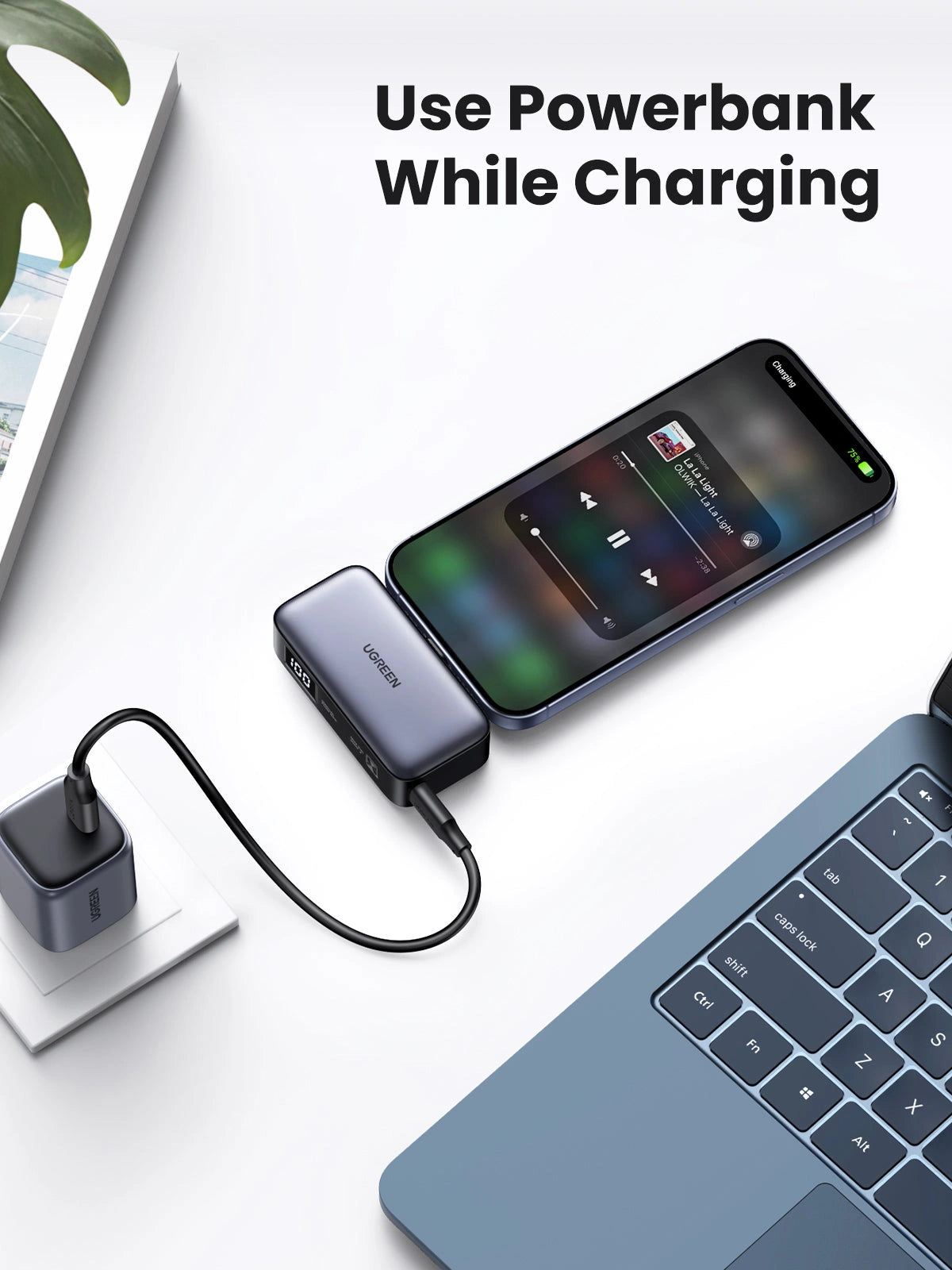 UGREEN 5000mAh 20W Power Bank with Built-in USB-C Connector – PB503 – 35338 – 1 Year Warranty