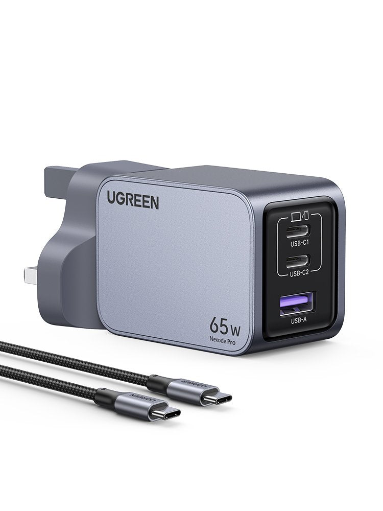 UGREEN 65W Nexode Pro GaN Fast Charging Adapter With Type-c to Type-c Cable – X755 – 25872 – 1 Year Warranty