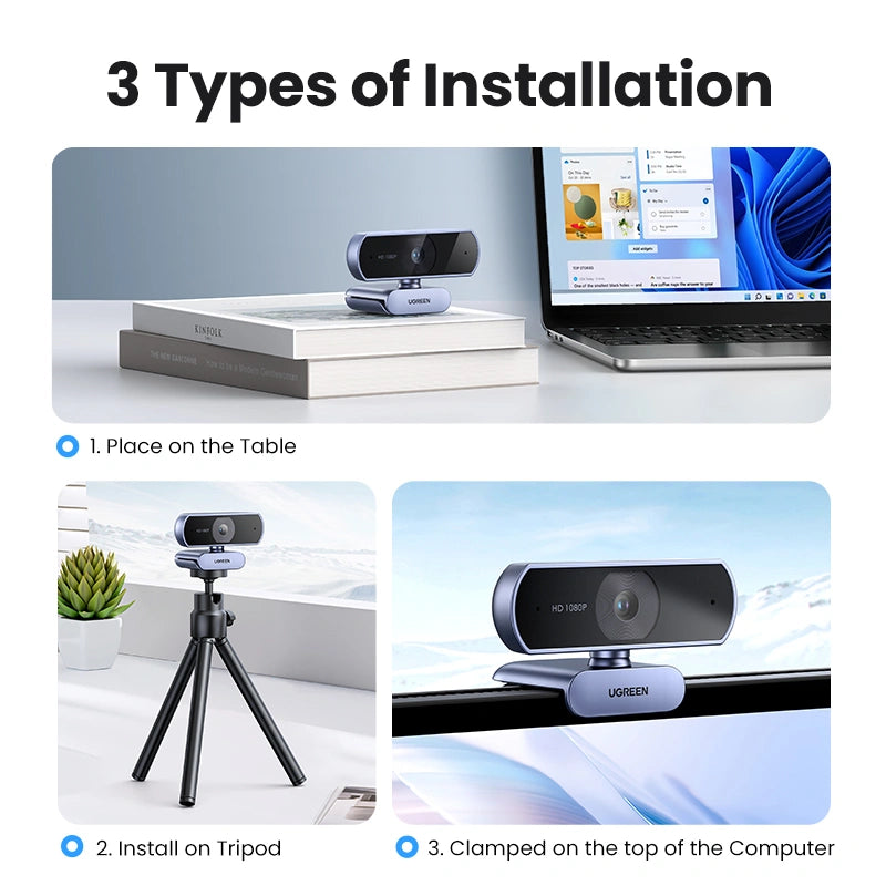 UGREEN HD 1080P Web Camera- CM678 – 15728 – 1 Year Warranty