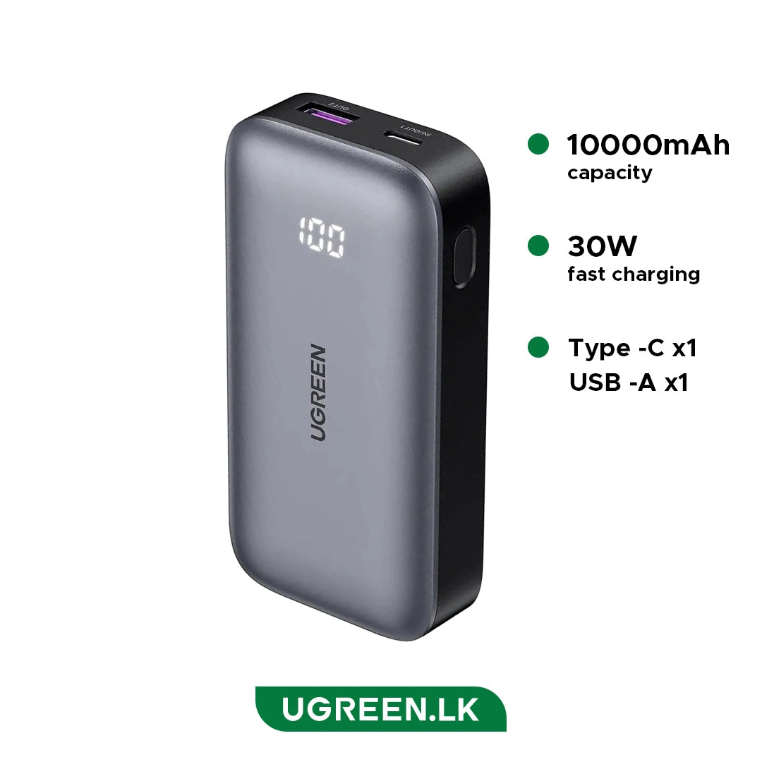 UGREEN 10000mAh 30W Nexode Fast Charging Power Bank – PB502 – 25185 – 1 Year Warranty