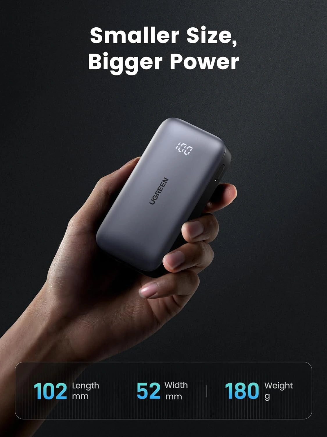 UGREEN 10000mAh 30W Nexode Fast Charging Power Bank – PB502 – 25185 – 1 Year Warranty