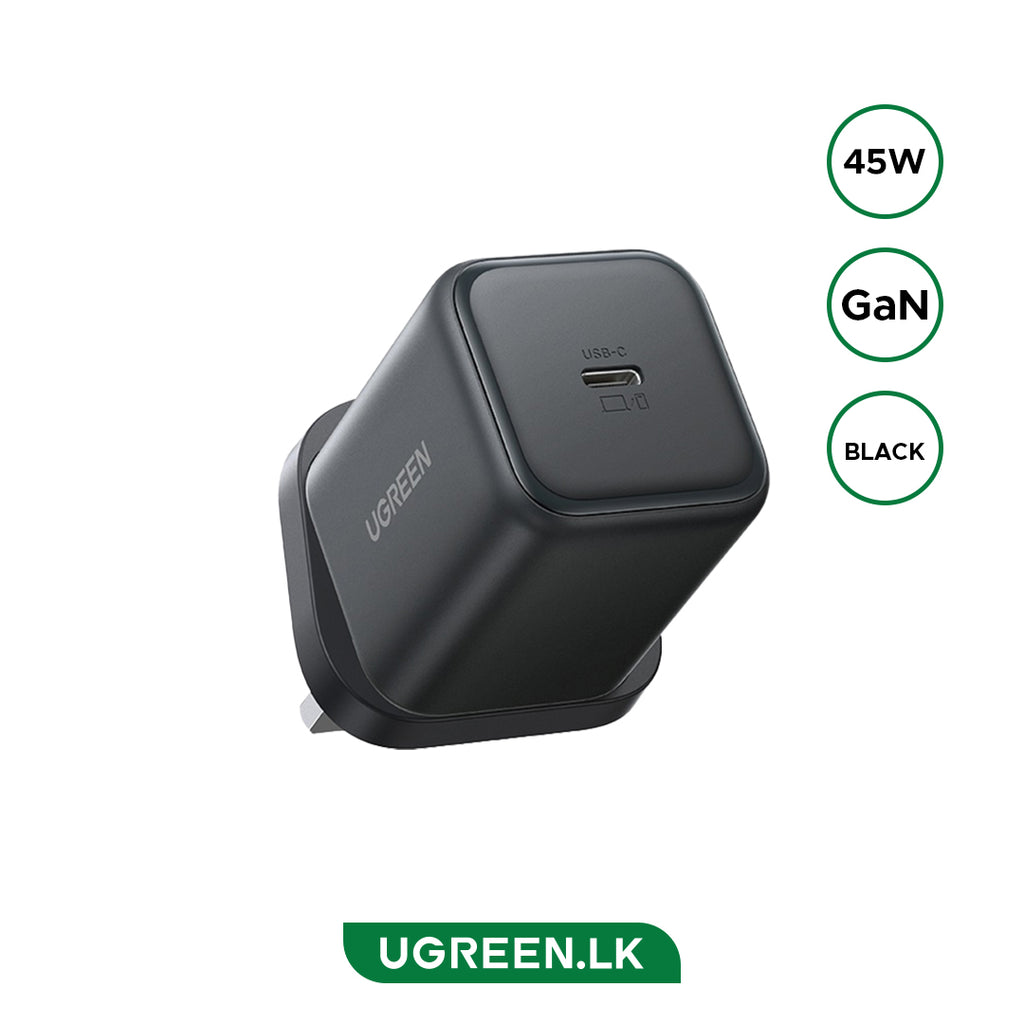 UGREEN 45W Type-C GaN Fast Charger UK – X524 – 65056B – 1 Year Warranty