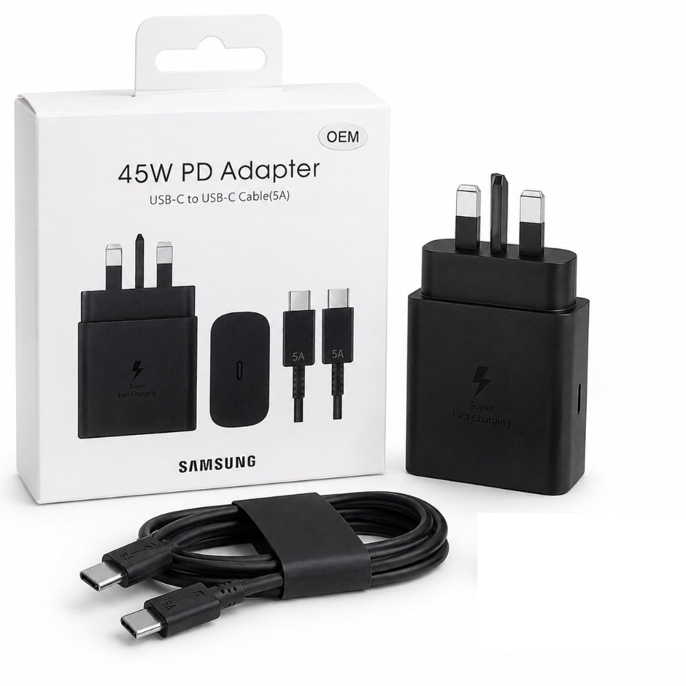 Samsung 45W PD USB-C Fast Charger Adapter with USB-C Cable