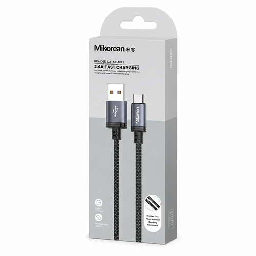 Mikorean 2.4A USB-A to USB-C Braided Charging Cable